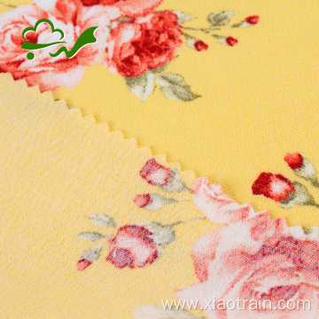 Printed flower woven plain crepe viscose rayon fabric